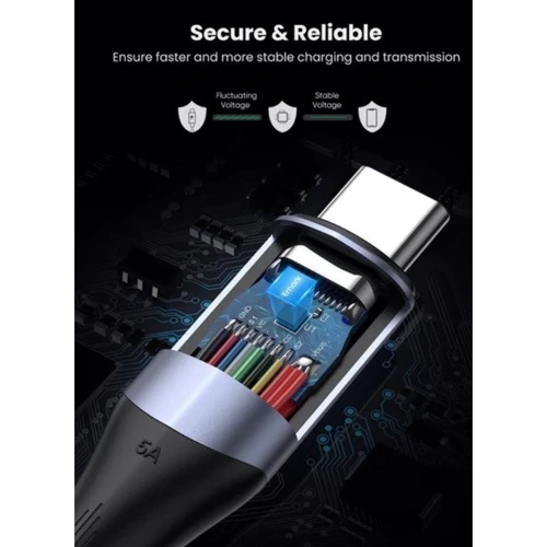 Кабель Ugreen USB-C to USB-C 100W 5A Gen2 10Gbps 1m Black (80150) фото 4