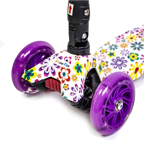 Дитячий самокат Scale Sports MAXI Violet flowers (складна ручка): Кількість коліс 3