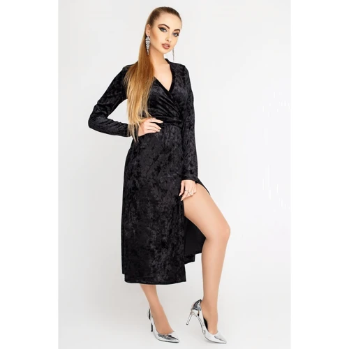 Платье Leo-Pride PF2515 46 черное повседневное удлиненное миди: Состав Эластан, Полиэстер