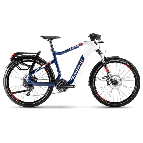 Электровелосипед Haibike XDURO Adventr 5.0 i630Wh 11 s. NX 27.5", CARBON, рама L, бело-сине-оранжевый, 2020