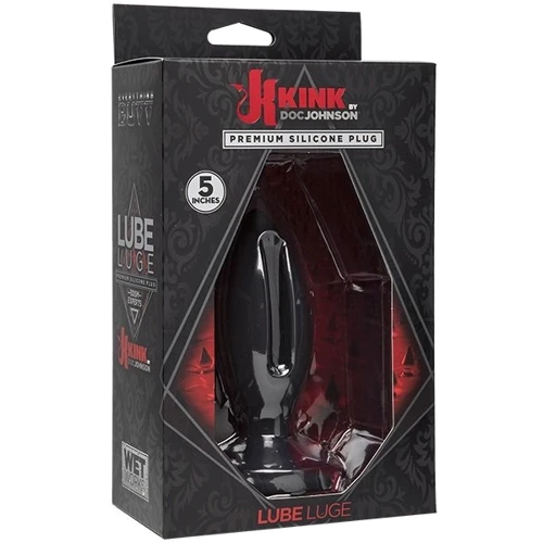 Силиконовая анальная пробка Doc Johnson Kink Lube Luge Premium Silicone Plug 5", 11,43х4,8 см, черный