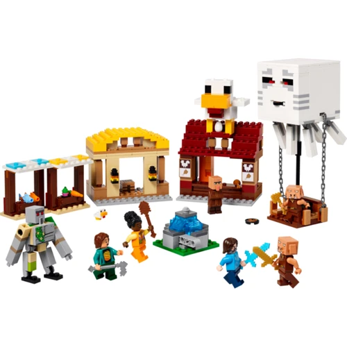 Конструктор LEGO Minecraft Напад на село з повітряною кулею Гаст 555 деталей (21273): Серія MINECRAFT
