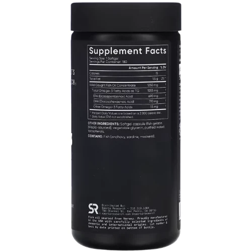 Sports Research Omega-3 Fish oil Риб'ячий жир з омега-3 потрійної сили 180 м'яких капсул: Тип Омега 3