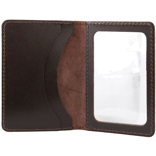 Мужская обложка для ID-паспорта DNK Leather коричневая (DNK-mini-oknoR-colF): Формат кошелька Вертикальный