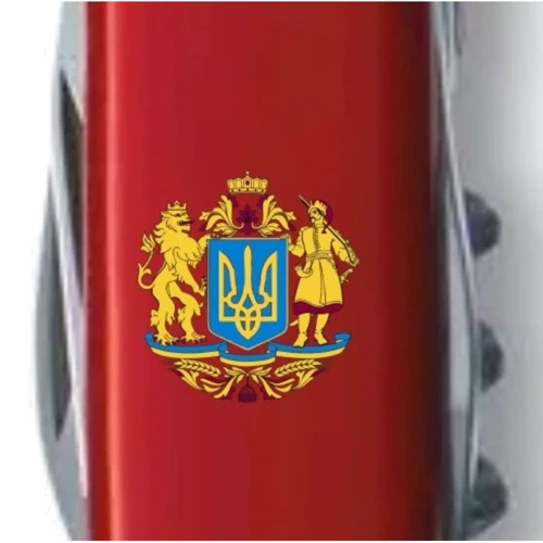 Мультитул Victorinox Climber Ukraine 91мм/14функцій/червоний /Великий Герб України (1.3703_T0400u): Кількість інструментів 14
