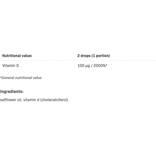 Allnutrition D3 4000 drops Вітамін D3 30 мл: Тип Витамин D