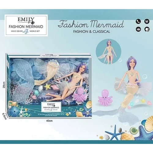 Кукла Emily Русалочка с фигуркой морского обитателя, 30 см (QJ 137 B)