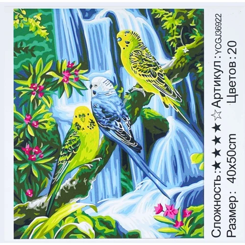 Картина по номерам TK Group Папугаи 40х50 см (YCGJ 36922)