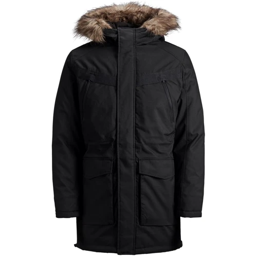Парка Jack & Jones 77638127 46 черная зимняя с капюшоном: Длина рукава Длинный