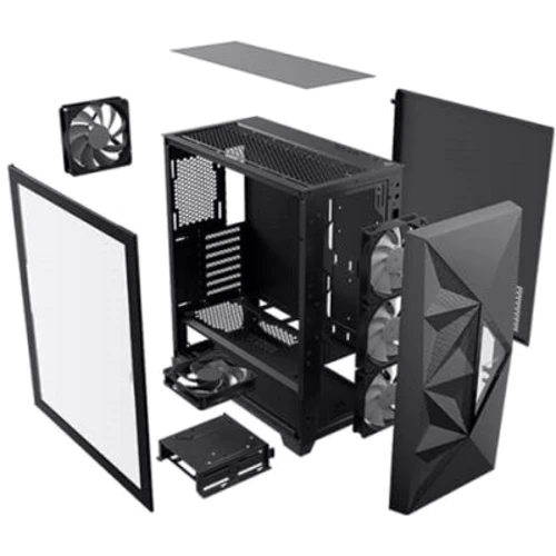 Корпус Antec DF700 Flux (0-761345-80081-5): Матеріал передній панелі пластик