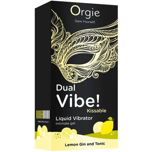 Жидкий вибратор Orgie Dual Vibe! Lemon Gin And Tonic Kissable Liquid Vibrator, 15 мл
