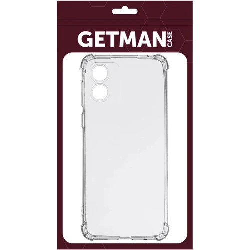 Чехол для телефонов TPU Case GETMAN Ease logo Full Camera Transparent for Motorola Moto E13: Материал TPU (термополиуретан)