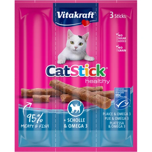Ласкатки для котів Vitakraft м'ясні палички з камбалою та Омега-3 м 3 шт 6 г (31218)