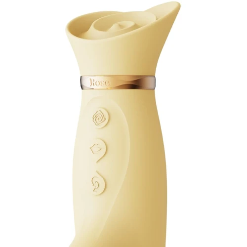 Пульсатор-вібратор із вакуумною стимуляцією клітора Zalo - ROSE Thruster Lemon Yellow
