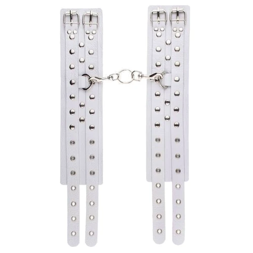 Оковы Leather Double Fix Leg Cuffs, white