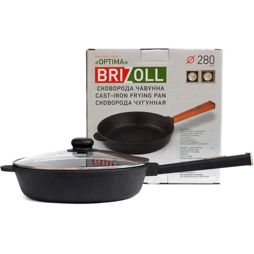 Сковорода с крышкой Brizoll Оптима 280х60 (O2860-P1-C)