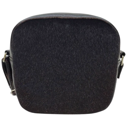 Женская сумка кросс боди Sambag черная с мехом (50223601)