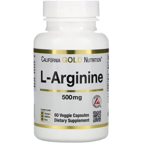 California Gold Nutrition L-Arginine, AjiPure, 500 mg, 60 Veggie Caps