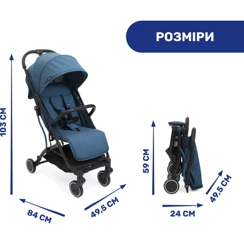 Прогулочная коляска Chicco Trolleyme Stroller Цвет 58 (79865.58): Ширина шасси 49.5 см