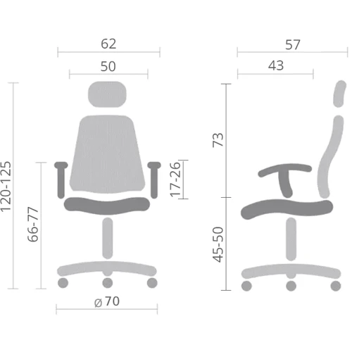 Офісне крісло АКЛАС Петрос R-SR Сірий (Сірий) (00158584)