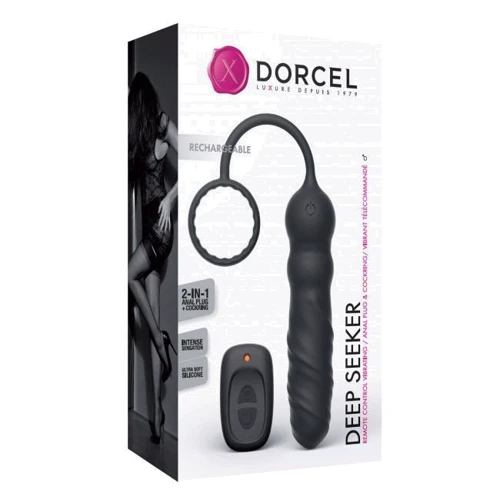 Анальный вибратор Dorcel Deep Seeker с эрекционным кольцом