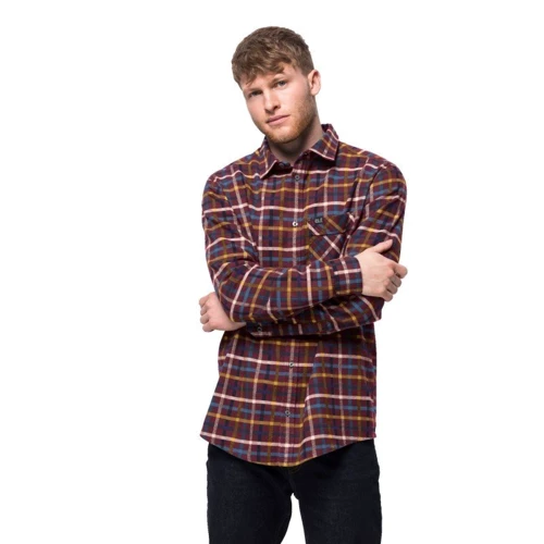 Рубашка Jack Wolfskin Fraser Island Shirt 1402522-8222 52 бордовая с длинным рукавом: Длина рукава Длинный