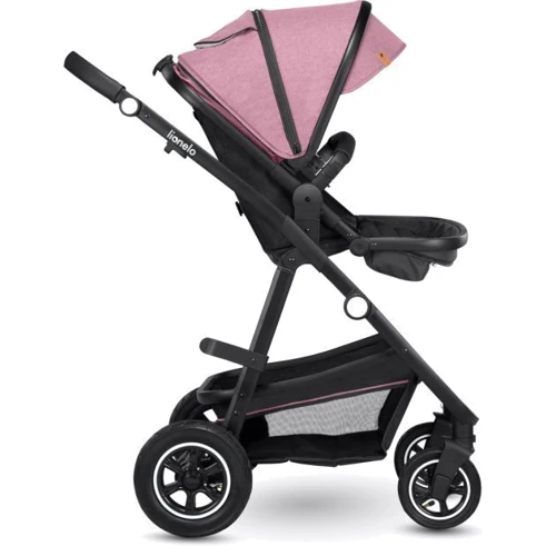 Коляска 2 в 1 Lionelo Amber Pink Rose: Материал колес резина (надувные)