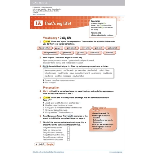 Your Space 2: Student's Book: Виробник Cambridge University Press