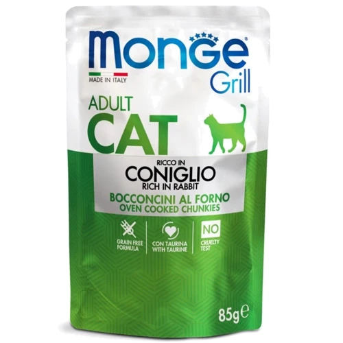 Влажный корм для котов Monge Cat Grill Adult кролик 0.085 кг (70013611)