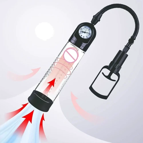 Вакуумная помпа Men Powerup Passion Pump с манометром и ручным насосом