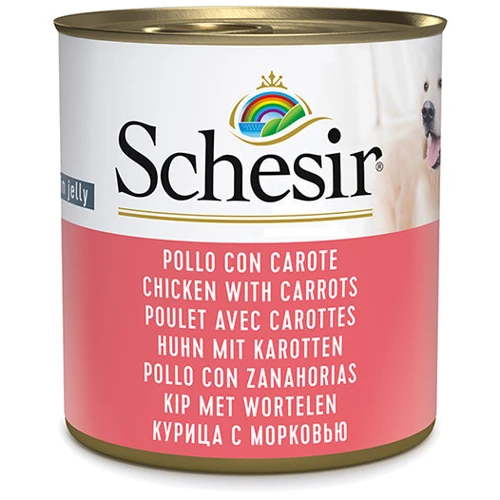 Вологий корм Schesir Chicken With Carrots курка з морквою в желе для собак 285 г (59243)