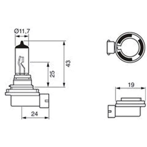Галогенная автолампа Bosch H11 Pure Light 12V 55W (1987301339) фото 2