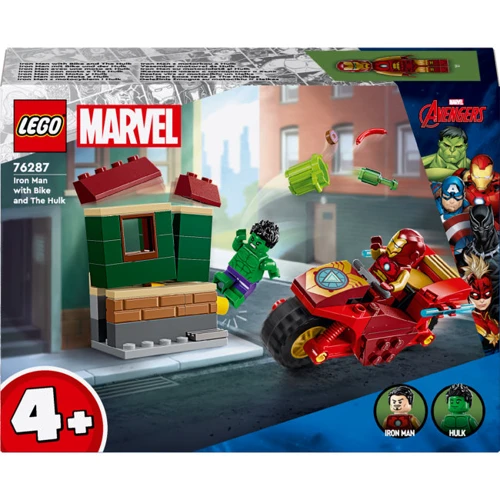 Конструктор LEGO Marvel Залізна Людина на мотоциклі та Халк (76287)