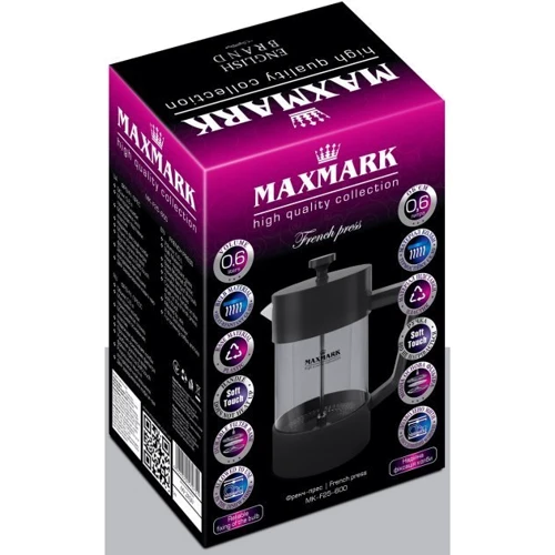 Френч-пресс Maxmark 0.6 л (MK-F25-600): Цвет черный