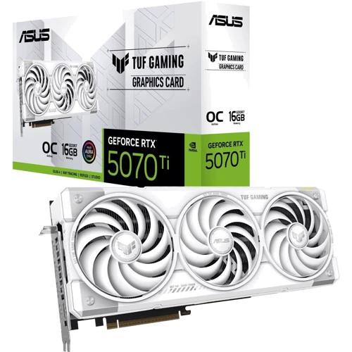 Відеокарта ASUS TUF GeForce RTX5070 Ti 16GB OC WHITE GAMING (TUF-RTX5070TI-O16G-WHITE-GAMING) UA