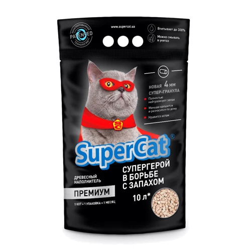 

Наполнитель туалетов SuperCat Премиум для котов 3 кг (10 л)