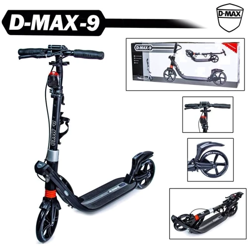 Двухколесный самокат Scale Sports. D-Max-9. Black (складной) фото 7
