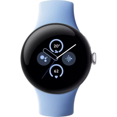 Смарт-часы Google Pixel Watch 2 Polished Silver Aluminum Case with Bay Active Band: Дисплей 1.2" AMOLED (384x384) / Corning Gorilla Glass 5
