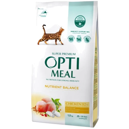 Сухой корм Optimeal Adult Cat Chicken для взрослых кошек со вкусом курицы 1.5 кг (4820215369671)