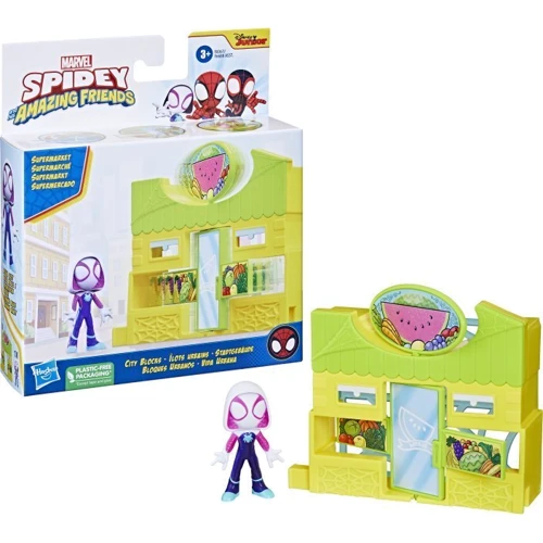 Игровой набор SPD Hasbro Городские кварталы Спайди и его удивительные друзья (F8361 SAF CITY BLOCKS MARKET GHOST)