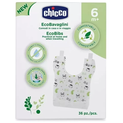 Слюнявчики одноразовые Chicco Eco Bibs, 36 шт. (10399.00): Производитель Chicco