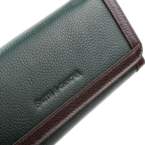 Жіночий гаманець Smith & Canova зелений (FUL-26802-green-brn): Матеріал Натуральна шкіра