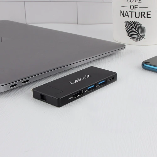 Адаптер Adonit Adapter USB-C to USB-C+HDMI+3xUSB3.0 Black (3182-17-07-A) фото 6