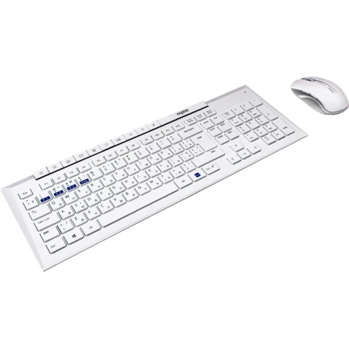 Комплект беспроводной RAPOO 8200M Wireless White: Тип клавиш мембранный