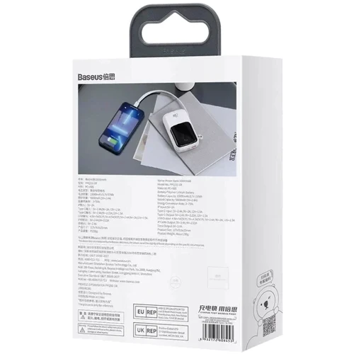 Внешний аккумулятор Baseus Power Bank 10000mAh Qpow Pro Digital Display Fast Charge Power Bank 20W White (PPQD020002) фото 8
