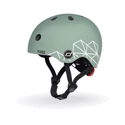 Детский защитный шлем Scoot&Ride зеленый с фонариком (SR-181206-GREENLINES) фото 7