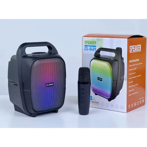 Караоке bluetooth, микрофон, подсветка, от аккумулятора/сети, type-c, TF-карта, изменение голоса (C 66382) фото 5