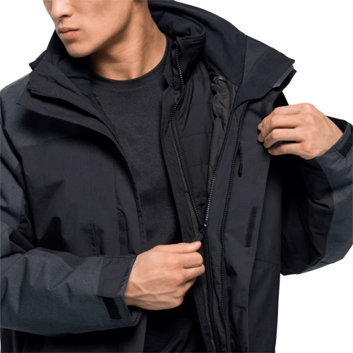 Куртка Jack Wolfskin Viking Sky Men 1107994-6000 52 черная зимняя с капюшоном: Подкладка На подкладке