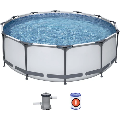 Бассейн Bestway каркасный круглый 366-100 см (56260) (фильтр-насос, ремкомплект, 42-110-26.5 см)