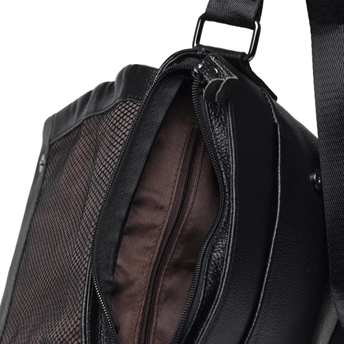 Мужская сумка планшет Borsa Leather черная (K18146-black): Стиль Повседневный (Casual)